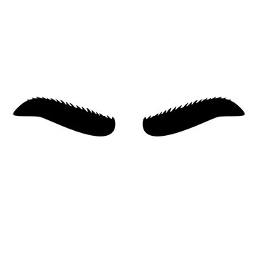 Black Eyebrow Shape Vector Illustration 