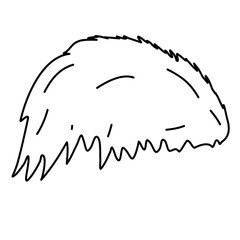 Men's Hair Wigs Lines Vector Illustration 