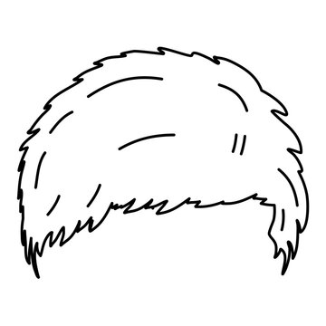 Men's Hair Wigs Lines Vector Illustration 