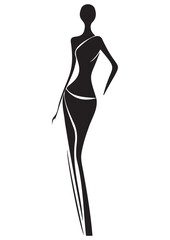 Abstract Woman drawing drawing,wall art,print ready editable,black and white drawing