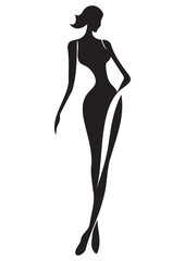 Abstract Woman drawing drawing,wall art,print ready editable,black and white drawing