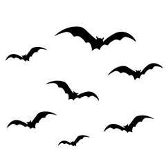 Naklejka premium Flaying Bats Silhouette Vector Illustration 