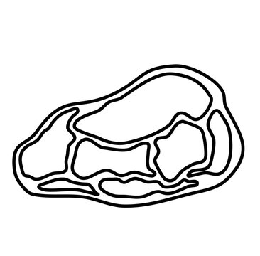 recommend clip art: Icon Lines Beefsteak slice Vector Illustration 
