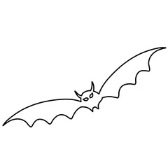 Bats Halloween Hand Drawn Lines Vector Illustration 