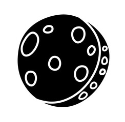 Black Icon Moon Vector Illustration 
