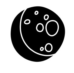 Black Icon Moon Vector Illustration 
