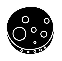 Black Icon Moon Vector Illustration 
