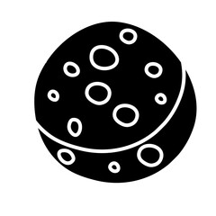 Black Icon Moon Vector Illustration 