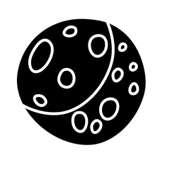 Black Icon Moon Vector Illustration 