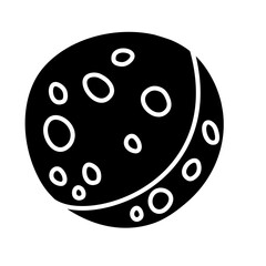 Black Icon Moon Vector Illustration 