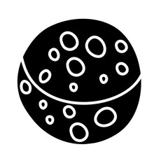 Black Icon Moon Vector Illustration 