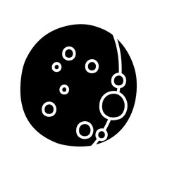 Black Icon Moon Vector Illustration 