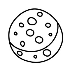 Icon Lines Moon Vector Illstration 