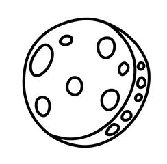 Icon Lines Moon Vector Illstration 