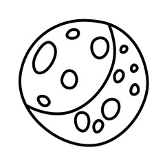 Icon Lines Moon Vector Illstration 