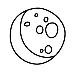 Icon Lines Moon Vector Illstration 