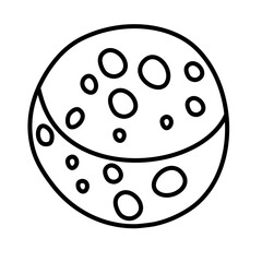 Icon Lines Moon Vector Illstration 