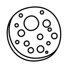 Icon Lines Moon Vector Illstration 