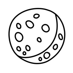 Icon Lines Moon Vector Illstration 