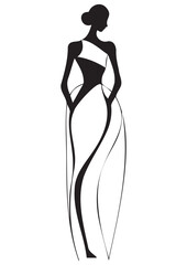 abstract drawing elegant stylish woman silhouette,for logo,ready for print,eps,clip art,