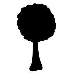 Tree Silhouette Hand Drawn Cute Vector 