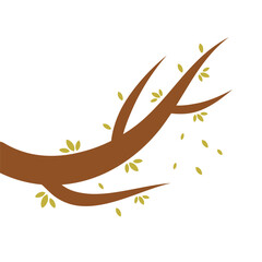 Tree Branches Hand Drawn with Leaf Vector Design 