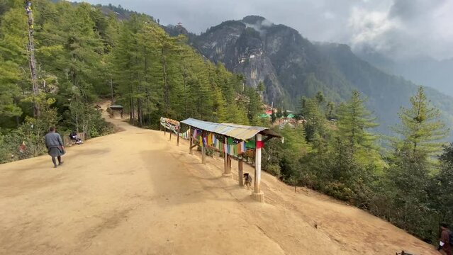 Trekking to Tiger Nest Temple in Paro, Bhutan.