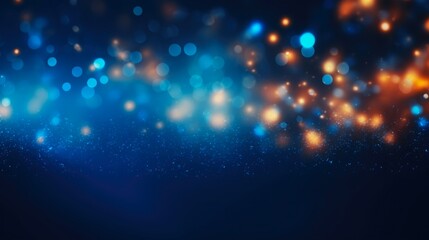Backlit Blue Background. Abstract Magic Light Bokeh Background for Christmas. 3D Rendering.