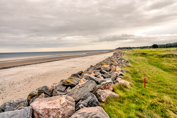 Nairn, Scotland - September 24, 2023: Landscape scenery on the Nairn Golf Course
