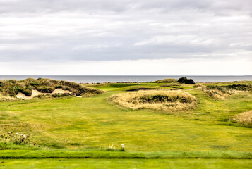 Nairn, Scotland - September 24, 2023: Landscape scenery on the Nairn Golf Course
