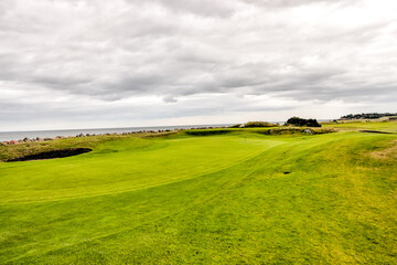 Nairn, Scotland - September 24, 2023: Landscape scenery on the Nairn Golf Course
