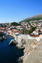 Fototapeta na wymiar West Harbour and Dubrovnik Sea Walls