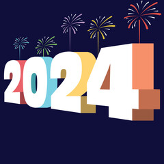 vector of happy new year 2024