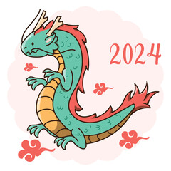 vector of dragon new year 2024