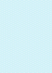 青海波(波模様)のパターン背景　薄水色　縦