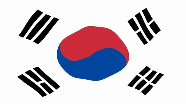 Waving South Korea Flag Background Animation