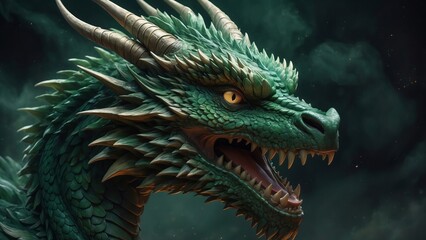 A dragon is a large magical legendary creature that appears in the folklore of multiple cultures worldwide. 4K - 8K - 12K TV. Generative AI.