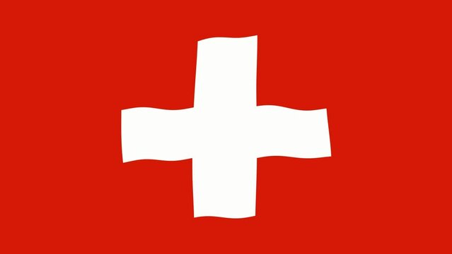 Waving Switzerland Flag Background Animation