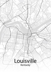 Fototapeta na wymiar Louisville Kentucky minimalist map