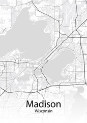 Fototapeta na wymiar Madison Wisconsin minimalist map