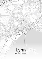 Lynn Massachusetts minimalist map