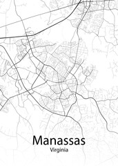 Manassas Virginia minimalist map