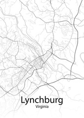 Lynchburg Virginia minimalist map