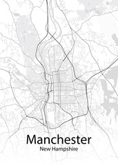 Manchester New Hampshire minimalist map
