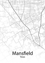 Fototapeta na wymiar Mansfield Texas minimalist map