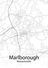 Marlborough Massachusetts minimalist map
