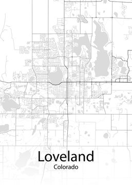 Loveland Colorado minimalist map