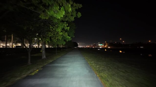 Night bike ride New River Greenway Fort Lauderdale FL
