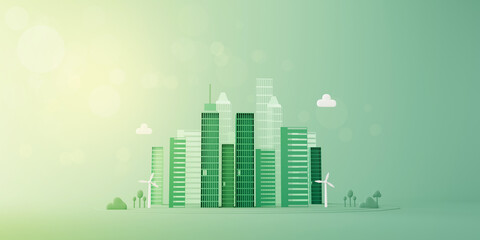 green city background 3d illustration. - obrazy, fototapety, plakaty
