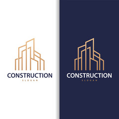 Building Real Estate Apartment Construction Logo, Elegant Premium Rustic Monogram Vector Design